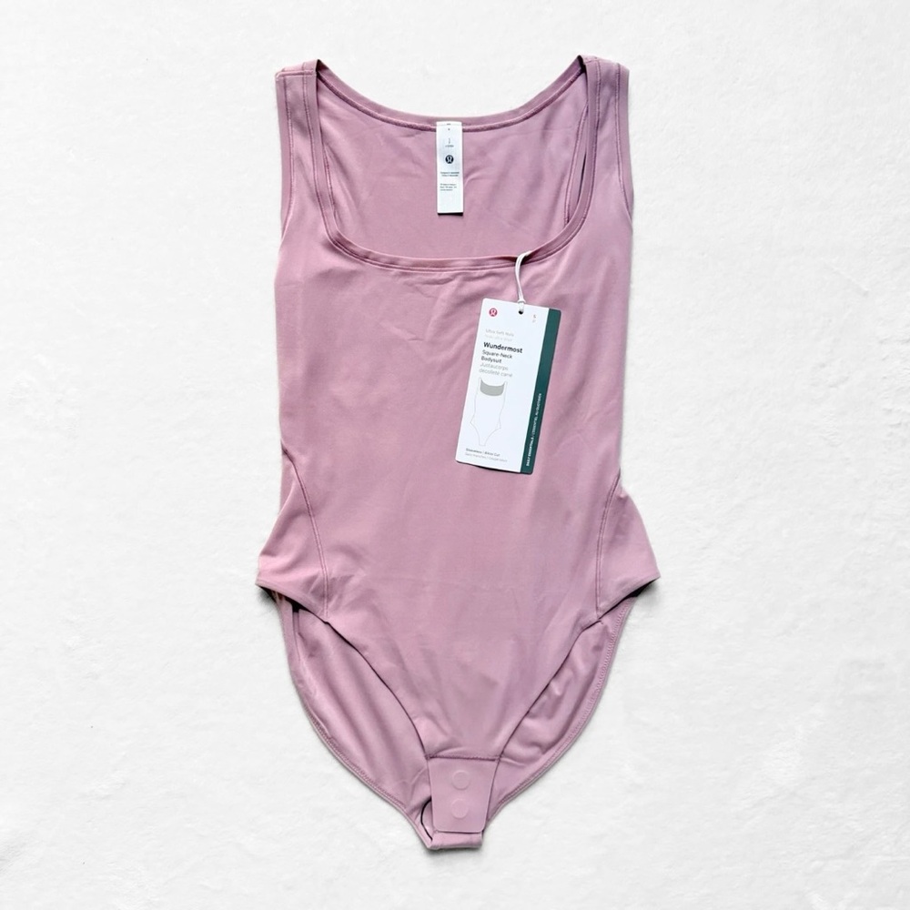 NWT Lululemon Wundermost Square-Neck Sleeveless Bodysuit – Rose Blush – S